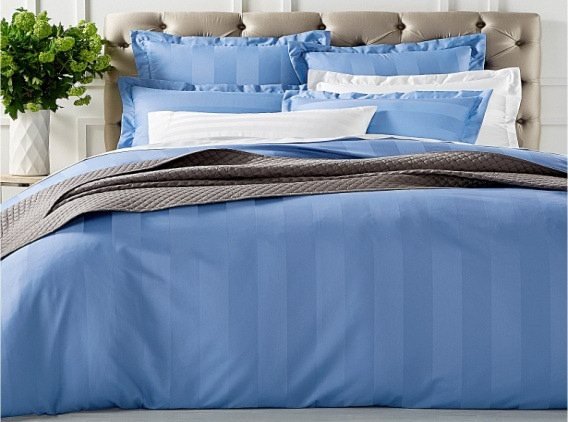 Blue Duvet Set manufactured to buyer specifications by Ahmad Fiaz Textiles, Faisalabad Pakistan